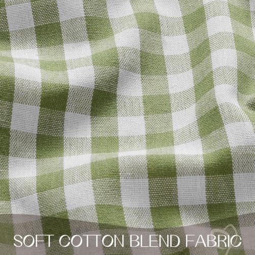 Romanstile Gingham Ruffled Tablecloth Rectangle, 60 x 120 Inch, Sage