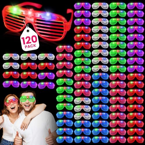 120 Pack LED Glasses - 6 Colors, Glow in The Dark Party Supplies - AstrivixDD