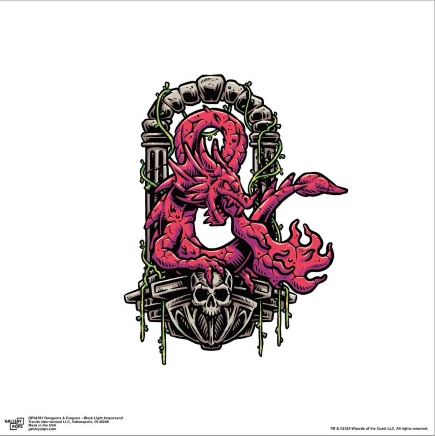 Trends International Gallery Pops Dungeons & Dragons - Black Light Ampersand Wall Art, 12" x 12" Gallery Pops Wall Art, Stretched Canvas