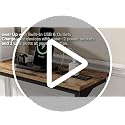 Kitstorack Rustic Brown Narrow Console Table Behind Sofa with Adjustable Height & Power Outlets - 5.9"D x 39.4"L
