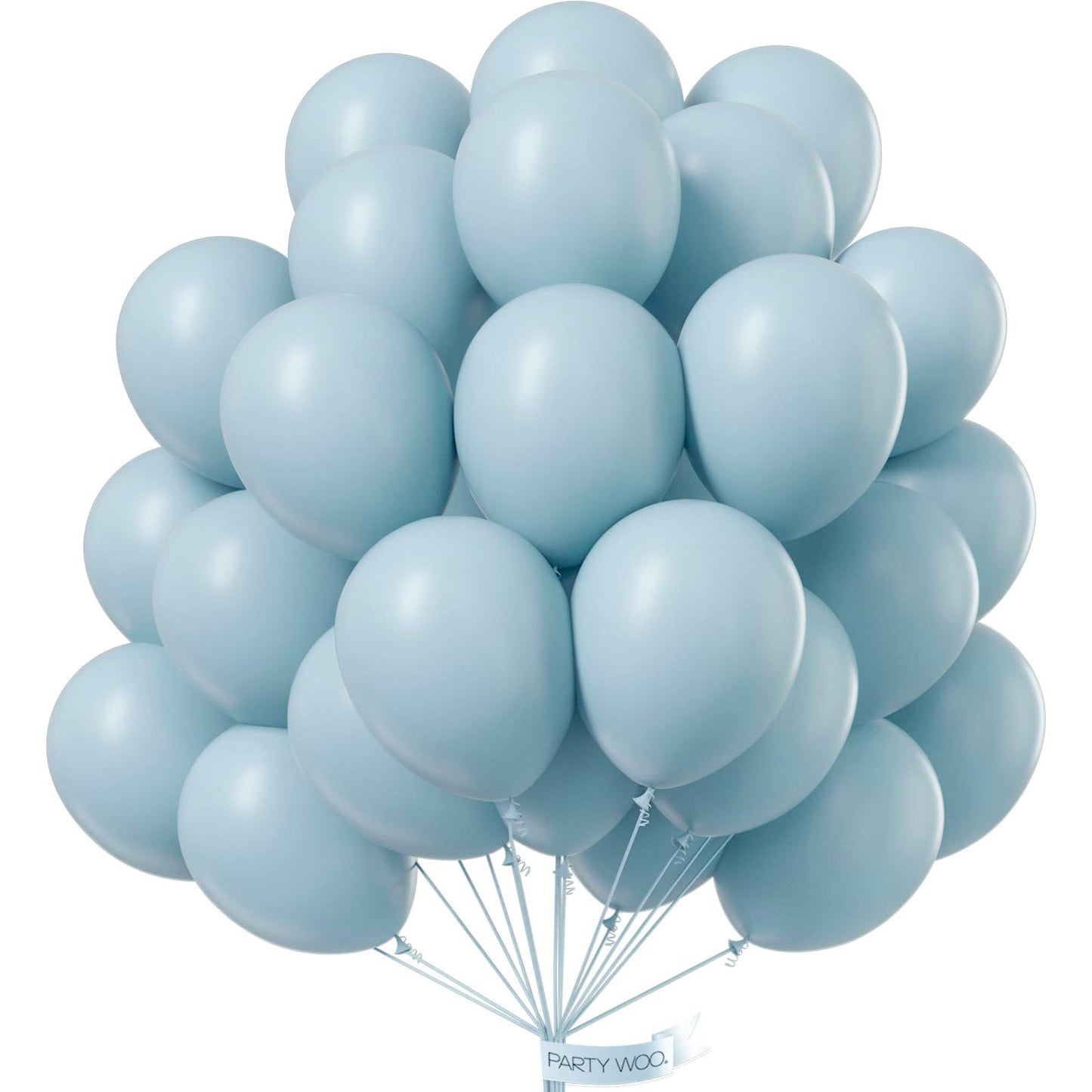PartyWoo Dusty Blue Balloons 100pcs 12 Inch Light Blue Aqua Boho Latex Helium Balloons for Wedding Graduation Baby Shower Gender Reveal Bachelorette Birthday Under The Sea Party Decorations Blue-F28