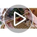 2 Pcs Gold Christmas Wood Bead Garland, 131 ft Total Length