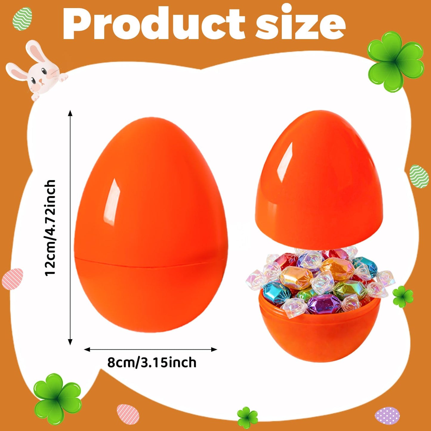 Jyluma 18 Pack 5 Inch Large Easter Eggs Big Colorful Easter Eggs for Refillable Basket Fillers Flat Bottom Plastic Easter Eggs Empty Surprise Eggs for Easter Hunt Party Favor