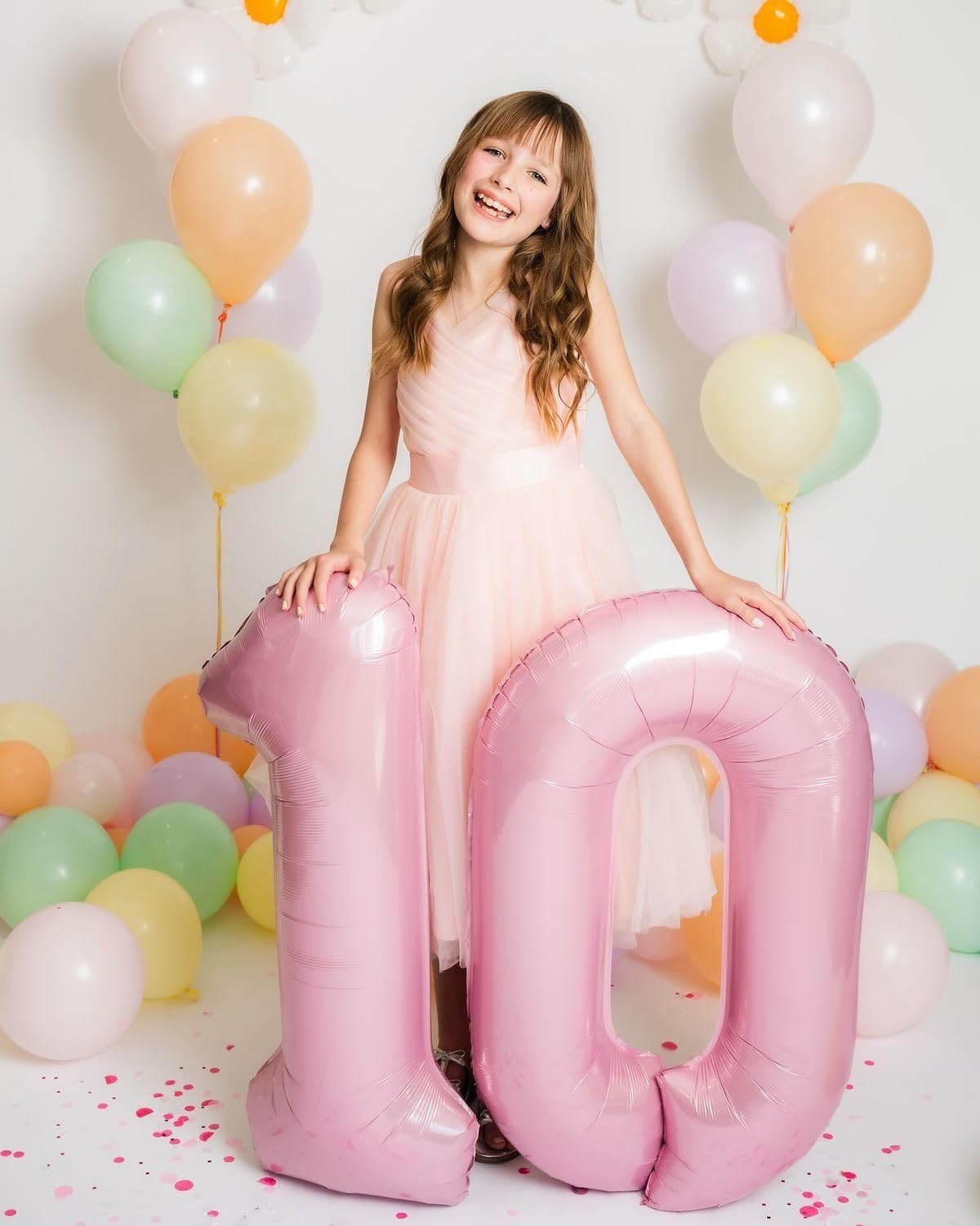 Number Pastel Pink Balloons - 40 Inch Large Foil Balloon for Happy 20th Birthday Celebrations