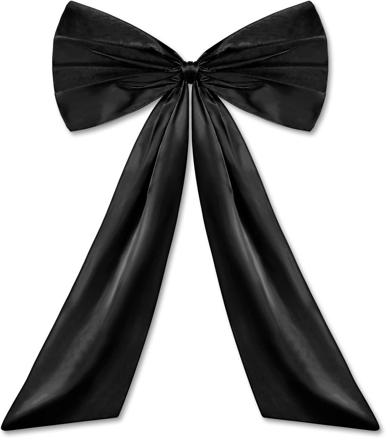 Wavwavw Large Black Bow Decor - Giant Satin Ribbon Tie for Birthday & Wedding | 24 x 36 Inches