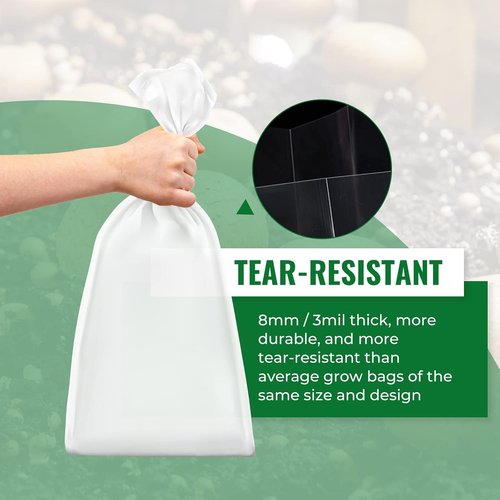 25 Packs 6 Mil Mushroom Grow Bags - Durable Autoclavable Spawn Bags with 0.2 Micron Filter | 5" X 8" X 20"
