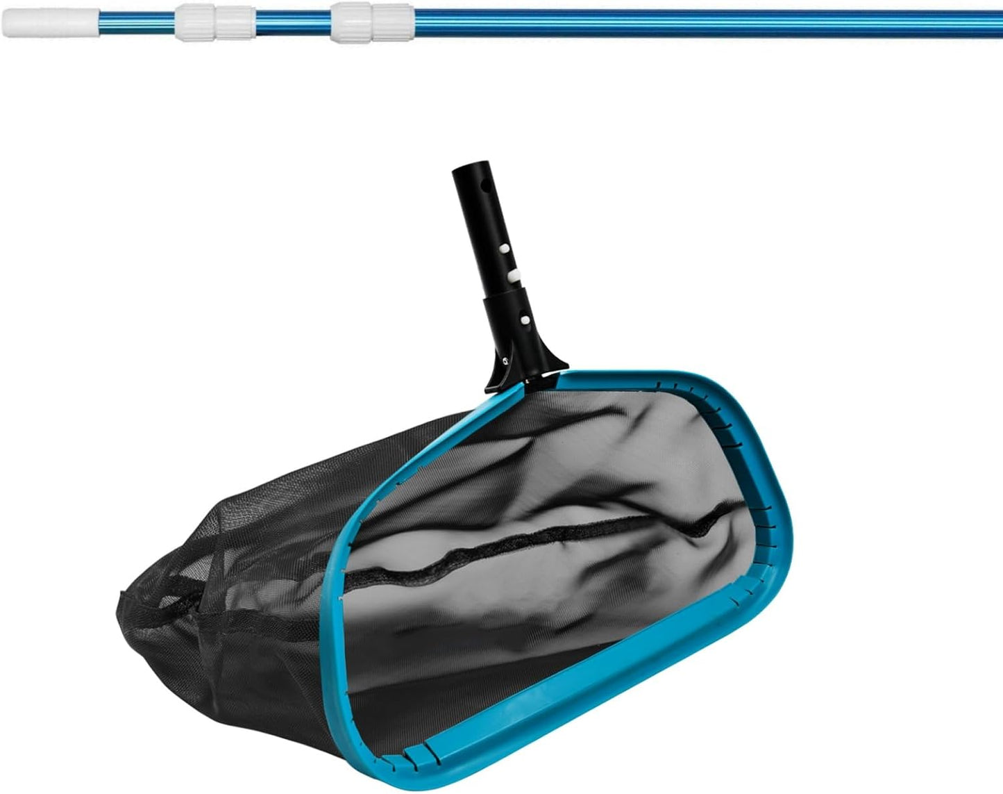 POOLWHALE Pool Skimmer Net - Durable Design with 12ft Adjustable Pole for Easy Cleaning