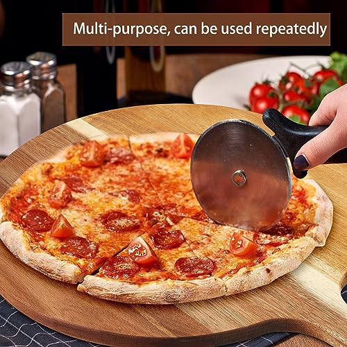 Sliner 6 Pcs Acacia Wood Round Cutting Board 0.6 Inch Thick, 12 x 16
