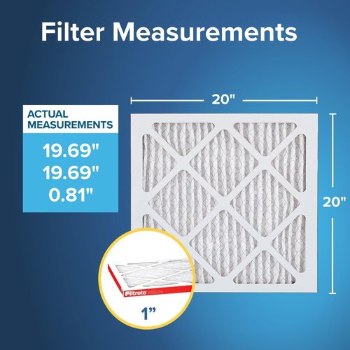 Filtrete 20x20x1 Air Filter - MERV 11 Micro Allergen Defense | 2-Pack Pleated HVAC Filters (Actual Size 19.72 x 19.72 x 0.84 in)