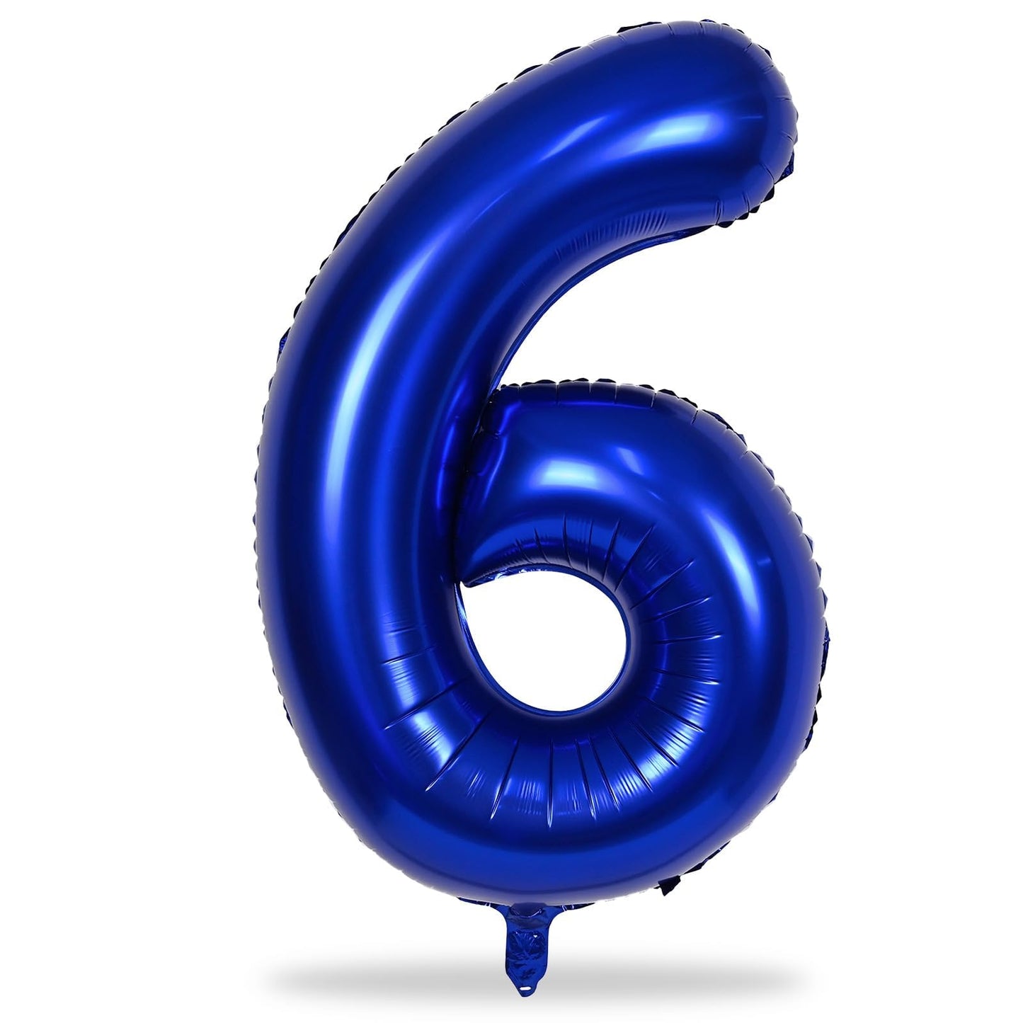 Navy Blue Number 6 Balloon, 40In Large Royal Blue Foil Number Balloons Set 0-9 for Men, Self Inflating Dark Blue Digital 6 Helium Balloon for Boys 6th Birthday Anniversary Party Decoration Supplies