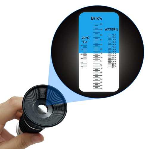 Honey Refractometer 3-in-1 with ATC, Brix & Baume Tester for Honey, Maple Syrup, Jam & Candy Making, High Accuracy Moisture Meter, Ideal Practical Gift for Beekeepers