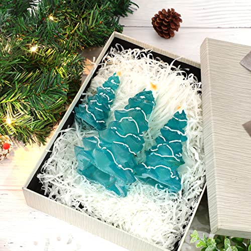Blue Resin Miniature Christmas Trees Set - Ocean Beach Holiday Decor