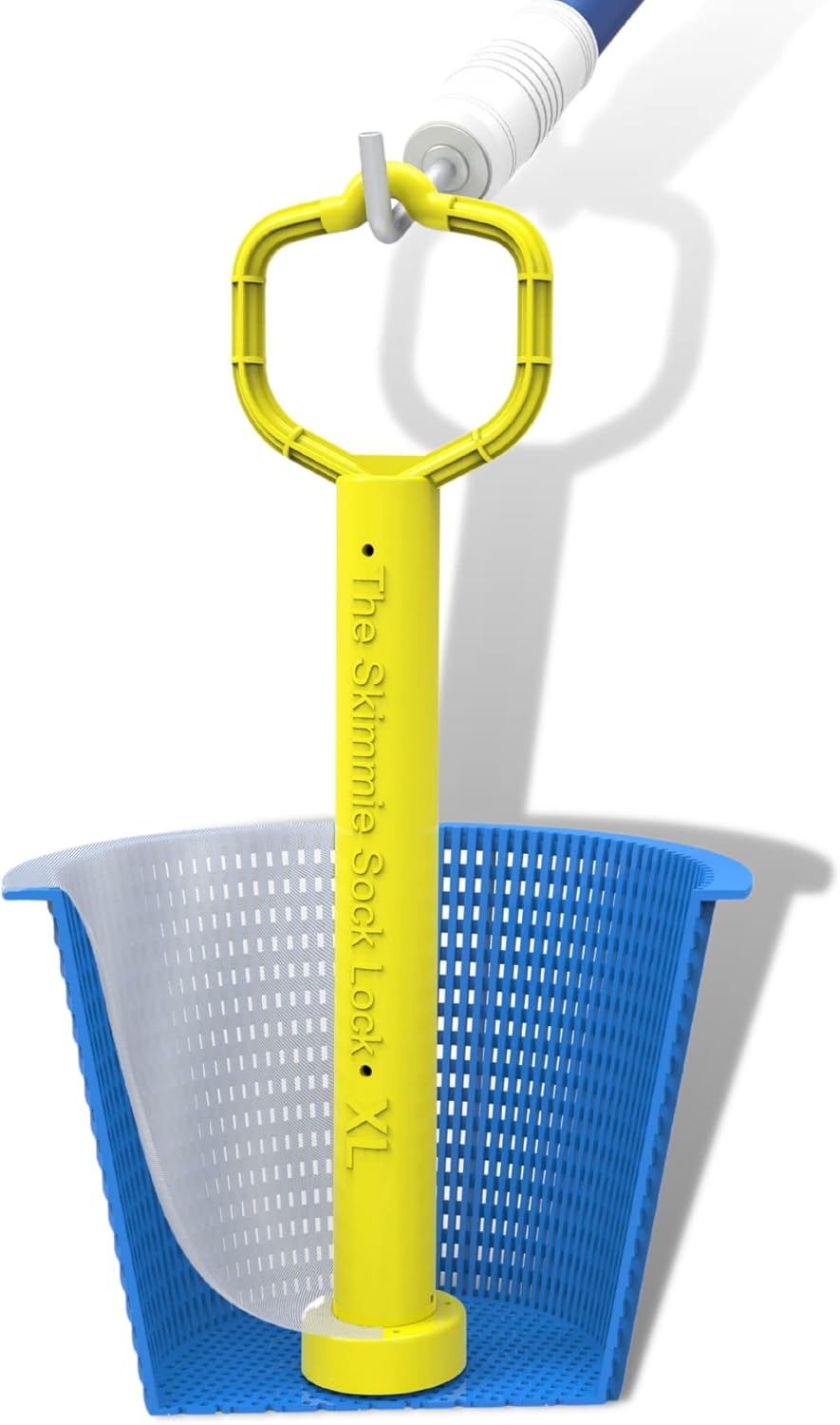Skimmie Sock Lock XL - Weighted Pool Skimmer Basket Handle | Easy 1/4 Turn Removal | Securely Holds Skimmer Socks