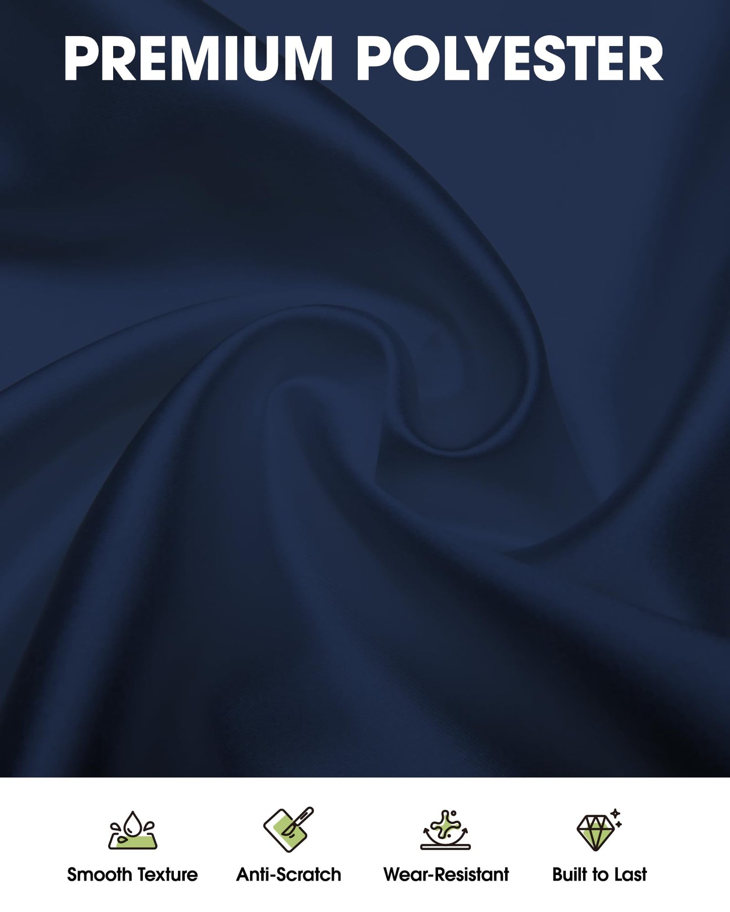 Pureegg Rectangle Table Cloth 60" x 102" – Durable Polyester Tablecloth Offers Reusable & Washable Protection, Ideal for Outdoor Party, Picnic, Wedding, Banquet and Birthday, 2 Pack, Navy Blue