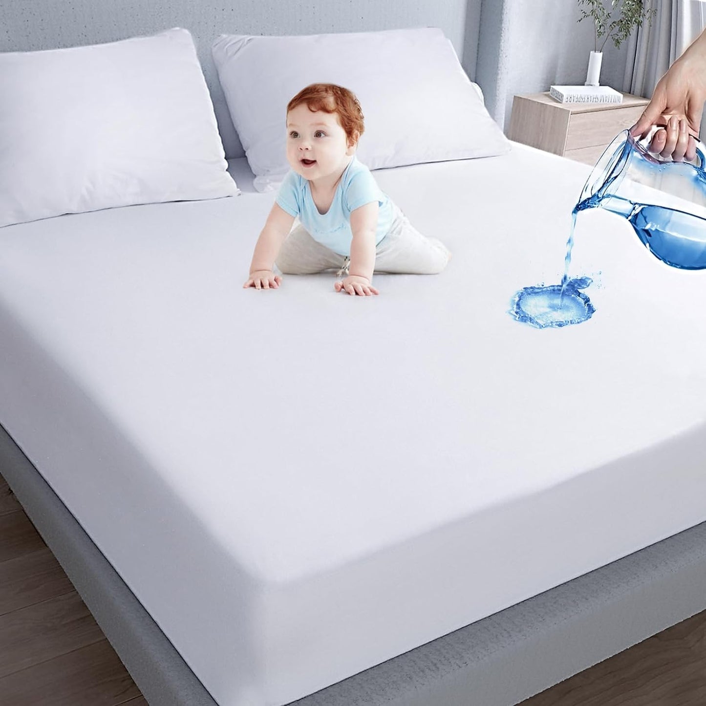 Skiennix Waterproof Mattress Protector - Full XL Size | Breathable, Noiseless, Skin-Friendly Cover