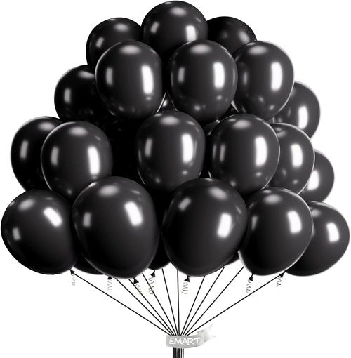 EMART 100pcs Black Balloons - 12 Inch Latex Helium Quality for Birthday, Baby Shower, Wedding & Holiday Decor