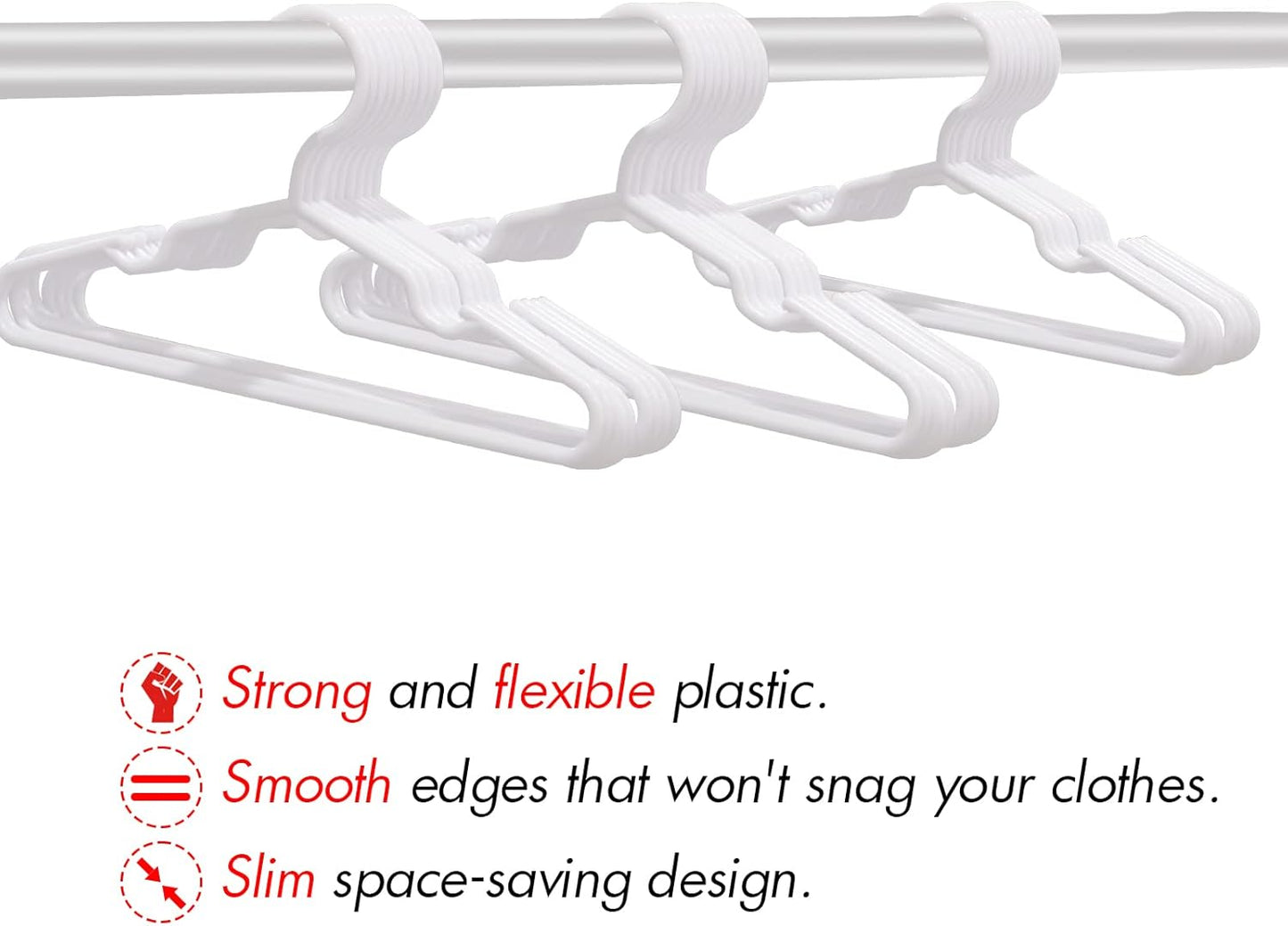 Kids Hangers 100 Pack by [Brand Name] - Durable Non-Slip Plastic Hangers for Toddler & Child Clothes | 11.6 Inch