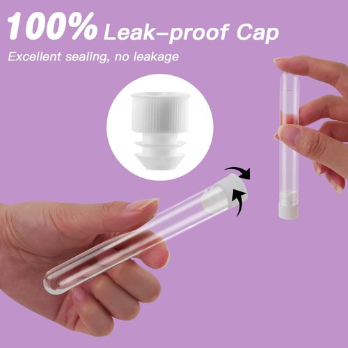 64 Pcs Tampon Flasks Set Includes 20 Reusable Plastic Flasks, 40 Self Adhesive Wrappers, 2 Funnels, Clear Storage Bag, Clean Brush, Tube Flasks for Cruise Event, Concert, Outdoor Sports (Purple)