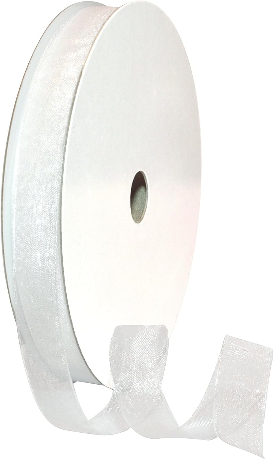 Red Organdy Nylon Ribbon - 5/8 Inch x 100 Yards | Morex 91803/100-609