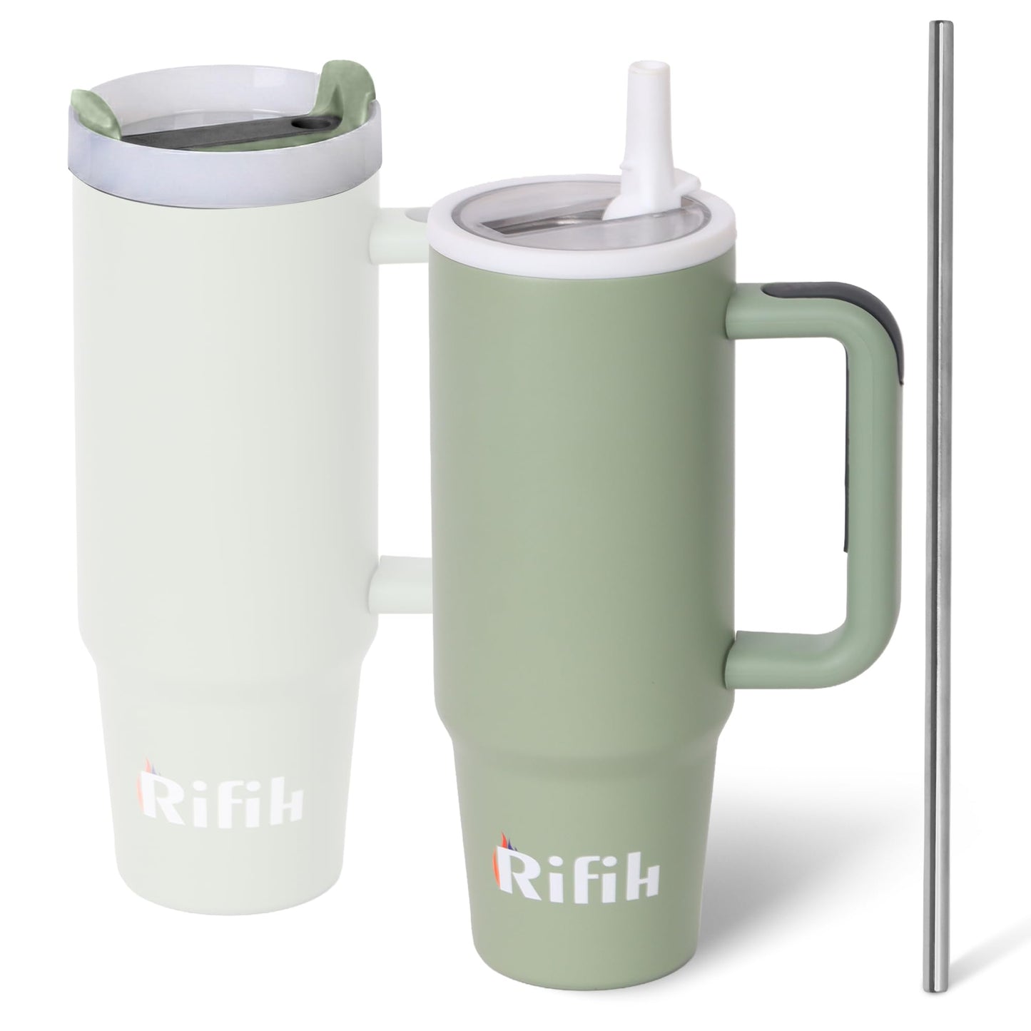 RIFIH 40 oz tumbler with handle and flip straw, Tumbler with Handle, Travel Mugs, Stainless Steel Cup, Insulated Water Bottle, Insulated Travel Coffee Mugs, Cup with Straw, (Casbah Night, 40 OZ)