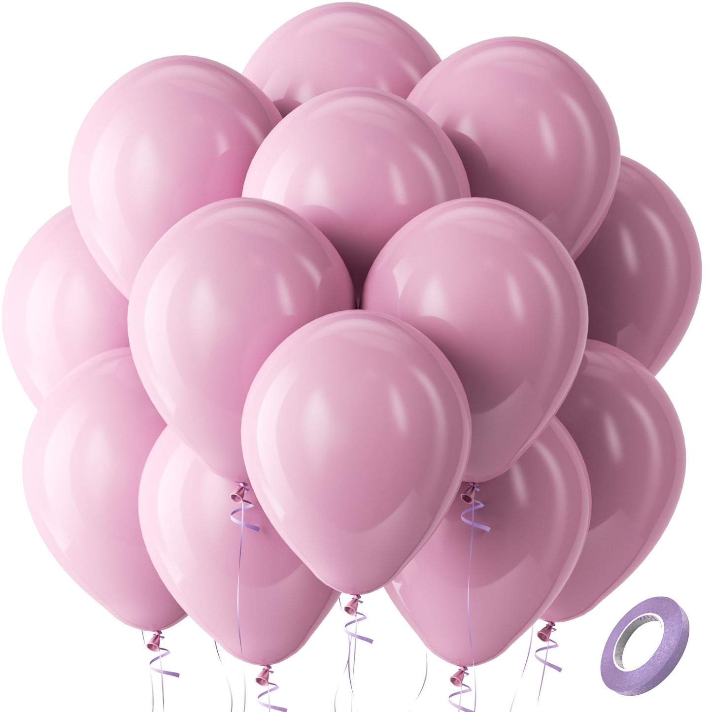 Bezente Mauve Balloons Latex Party Balloons - 100 Pack 12 inch Round Helium Dusty Pink Dark Rose Blush Boho Netural Balloons for Wedding Birthday Anniversary Gender Reveal Graduation Party Decorations