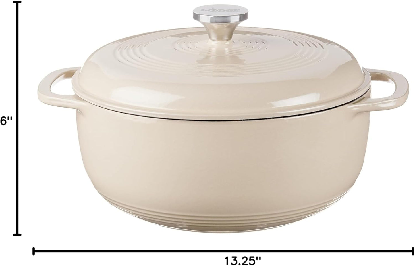 Lodge Essential Enamel Cast Iron Dutch Oven - 6 Quart Moisture-Sealing Lid & Dual Handles - Ideal for Baking & Slow Cooking - Sandalwood