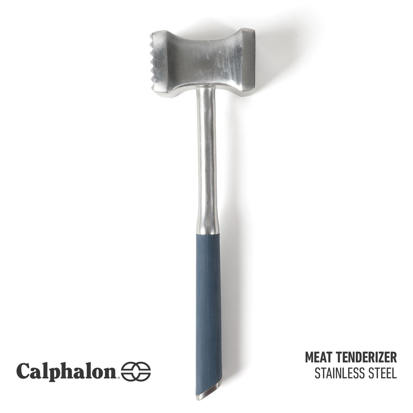 Calphalon Edge Stainless Steel Multi-Sided Meat Tenderizer w/Thermoplastic Rubber Handle - Navy Blue