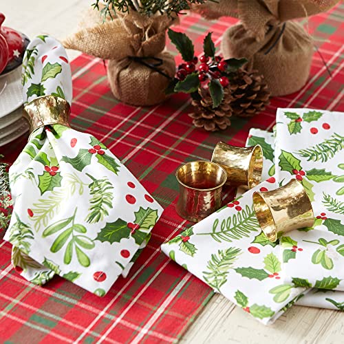 DII Hammered Gold Decorative Napkin Ring Set, 12 Count