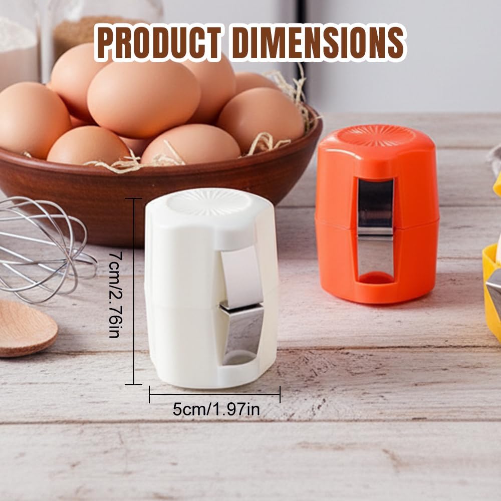 Skiennix Egg Shell Opener - Handheld Stainless Steel Egg Cracker Tool for Hard Boiled Eggs | Orange