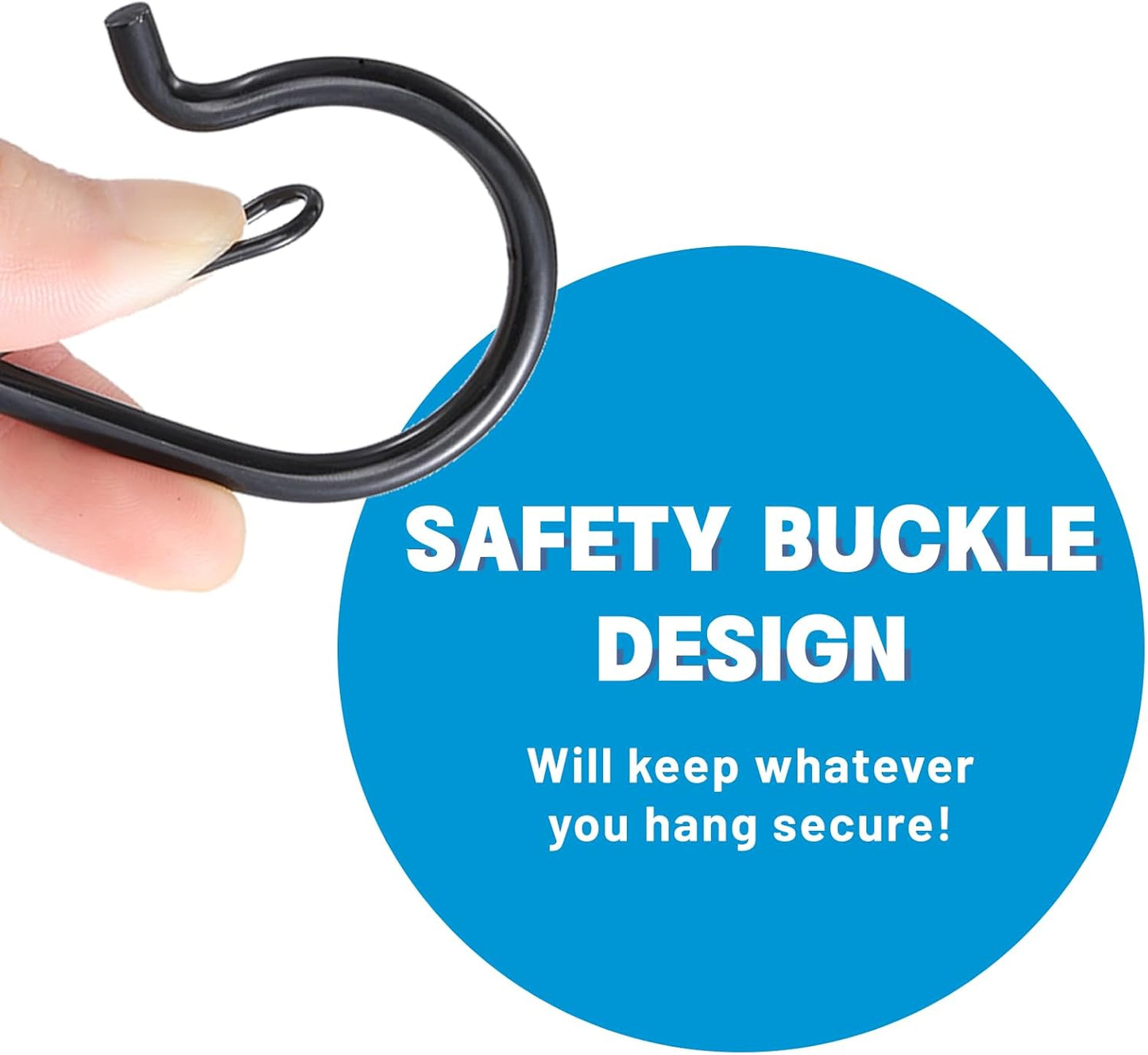 Q Hangers 25 PCS Screw-In Hooks - Durable Outdoor String Light & Hanging Basket Hooks | Safe Buckle Design