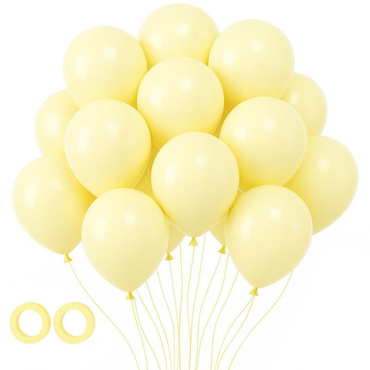 Voircoloria 105pcs Pastel Yellow Balloons 12inch Party Latex Balloons for Boys Girls Birthday Baby Shower Gender Reveal Wedding Sunflower Party Decorations