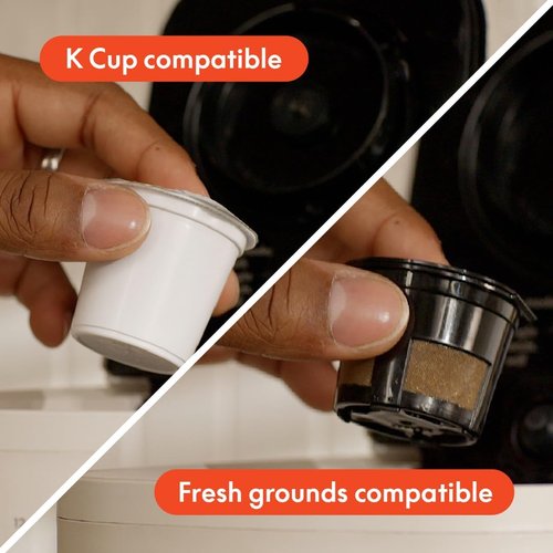 BELLA VersaBrew 2-in-1 Coffee Maker - K-Cup Compatible, Brew 3 Sizes, Iced Coffee Function, 60oz Tank