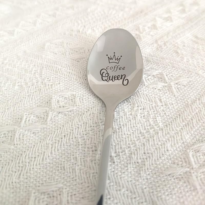 Coffee Queen Spoon - Funny Stainless Steel Coffee Lover Gift for Women