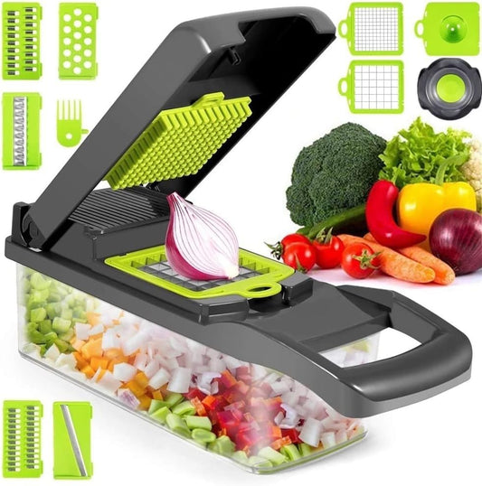 Skiennix Pro 10-in-1 Vegetable Chopper - Multifunctional Onion Slicer & Dicer with Container