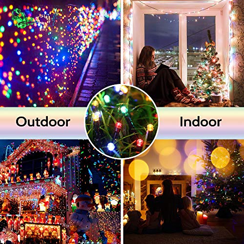 Lyhope 72ft Battery-Operated String Lights 200 LED Multicolor, 8 Modes, Indoor/Outdoor Waterproof