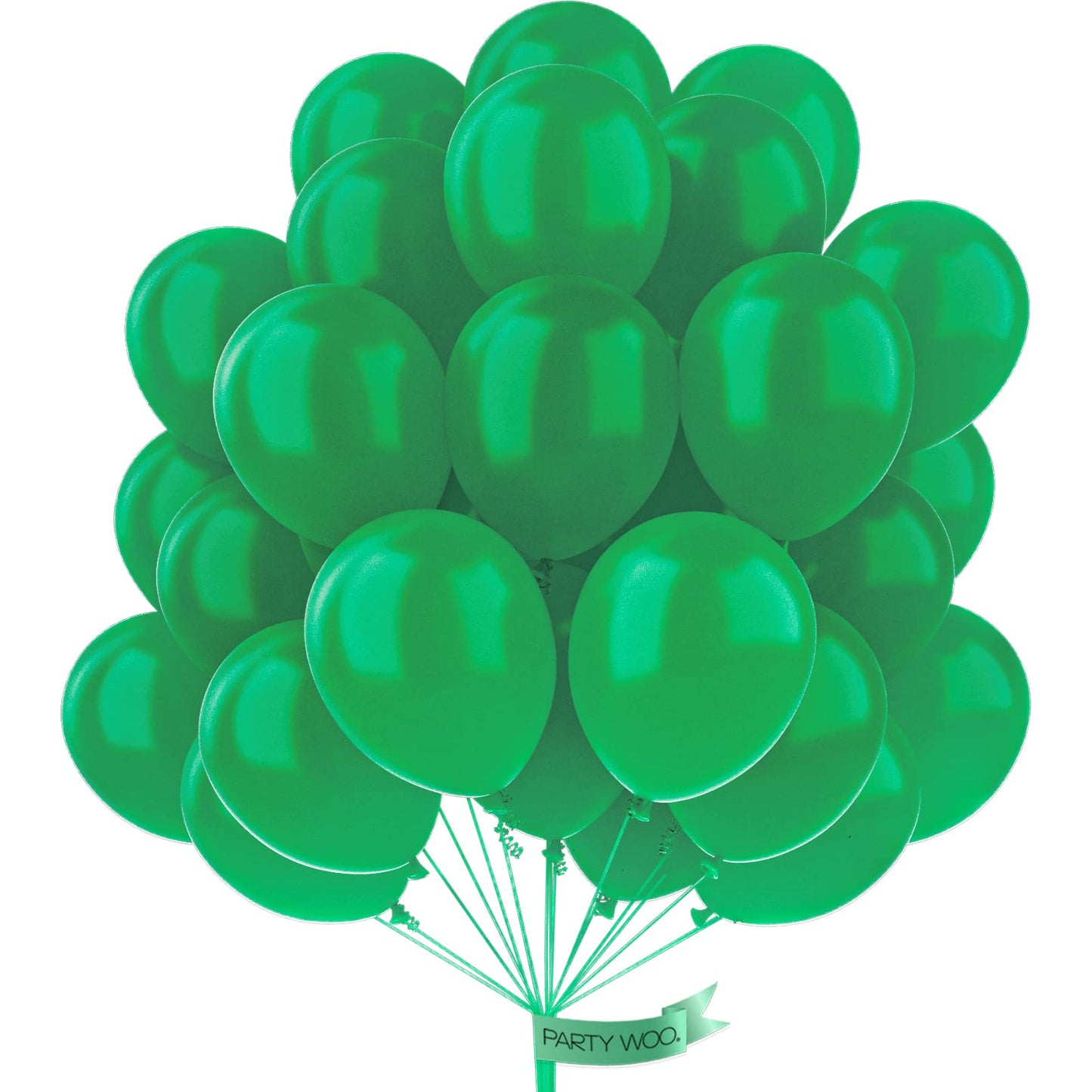 PartyWoo Dark Green Balloons 50 pcs 12 Inch Pearl Hunter Emerald Forest Green Latex Helium Balloons for Graduation Christmas Jungle Safari Baby Shower Birthday Party Decorations Green-Z26