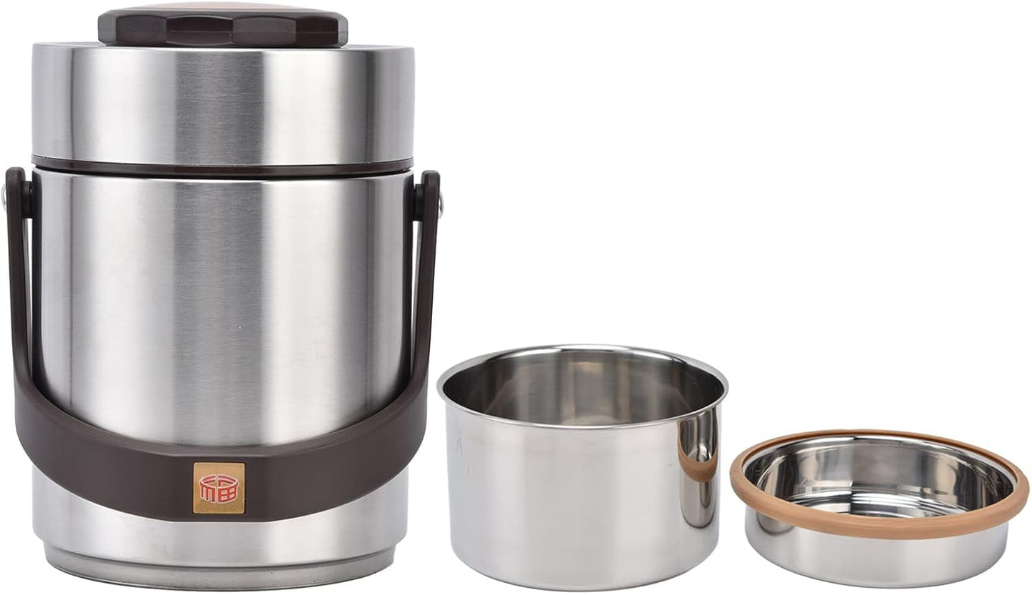Mumusuki Insulated Lunch Box for Adults, Stainless Steel Food Jar with Leakproof Lid, Hot Cold Food Container, Vacuum Insulated for Work, Office and Outdoor (1500ml)