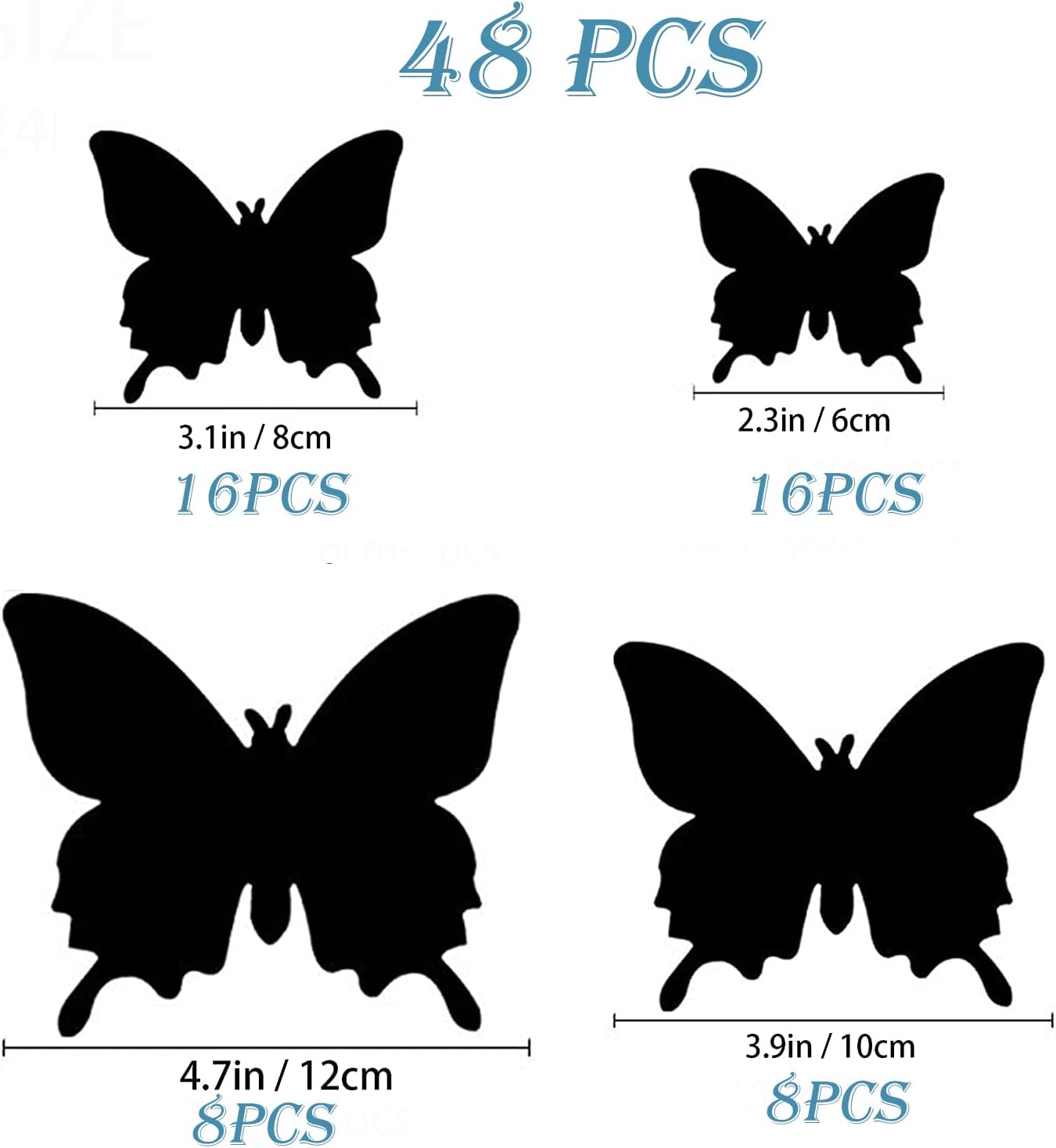 OPSEAM 3D Butterfly Wall Decor - 48 PCS Magnetic Stickers for Party Decorations (Gold)