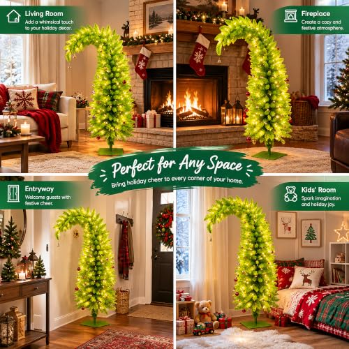 5.8FT Prelit Christmas Tree with Timer Remote - Artificial Xmas Tree for Indoor Holiday Decor - A-Light Green