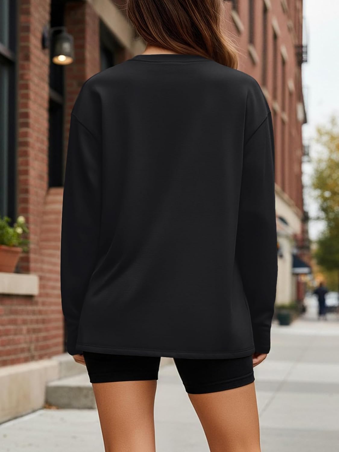 Trendy Queen Oversized Long Sleeve T-Shirt - Casual Spring & Fall Basic Tee for Women