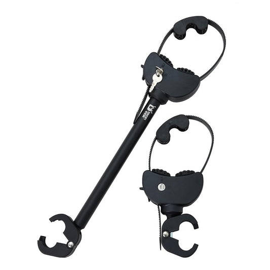 2-Pack Adjustable Lockable Ratchet Straps Frame Holders with Soft Rubber Padding and Keys for E-Bike Carriers and Bike Racks