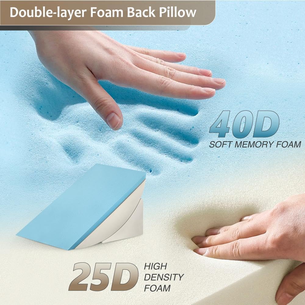 Skiennix 9PCS Orthopedic Bed Wedge Pillow Set - Adjustable Memory Foam for Post-Surgery Recovery | Pain Relief for Back & Legs