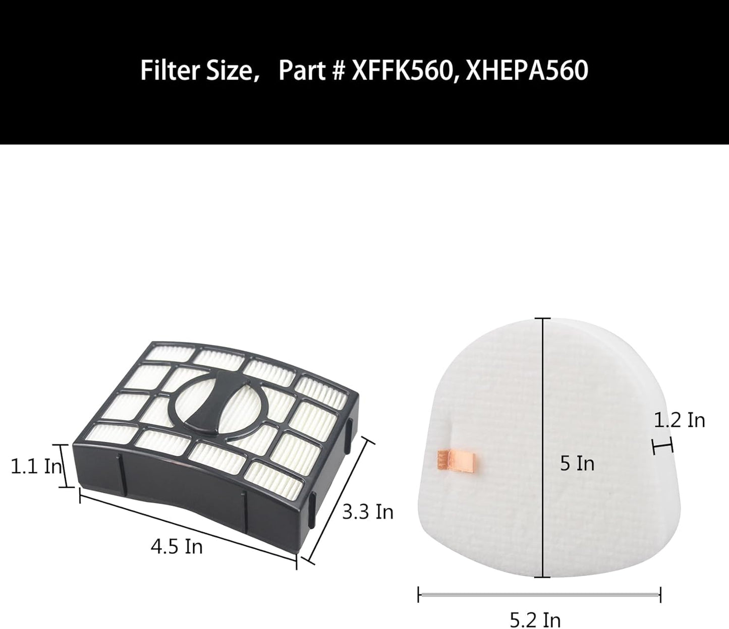 Shark Replacement Filter - Compatible with UV730 V5 Navigator Lift-Away Vacuum | High-Performance HEPA Filter