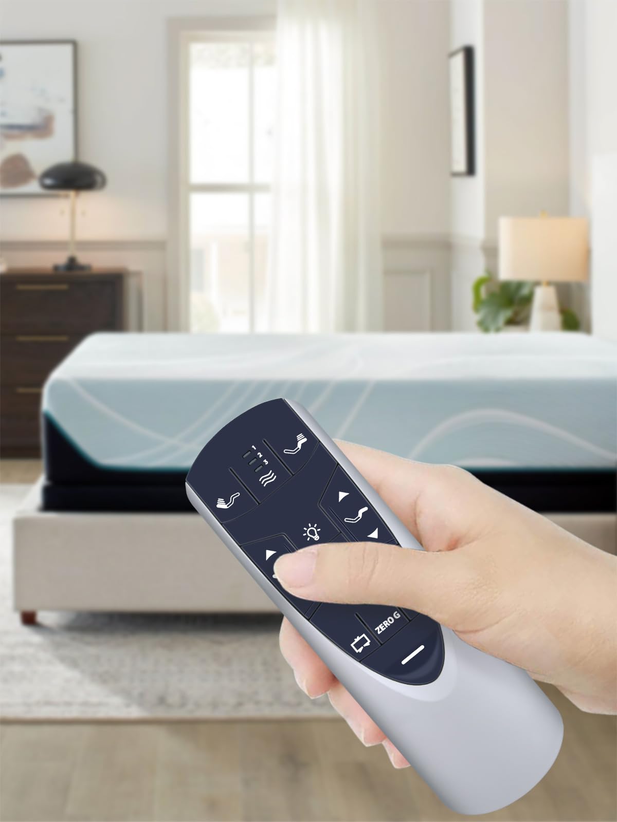 RF502A RF358A New Replacement Remote Control for Tempur-Pedic Ergo or Ergo Extend Adjustable Bed Base JDLK.33.01.18 RF358A, JLDK.33.01.36, RF502A（Silver）