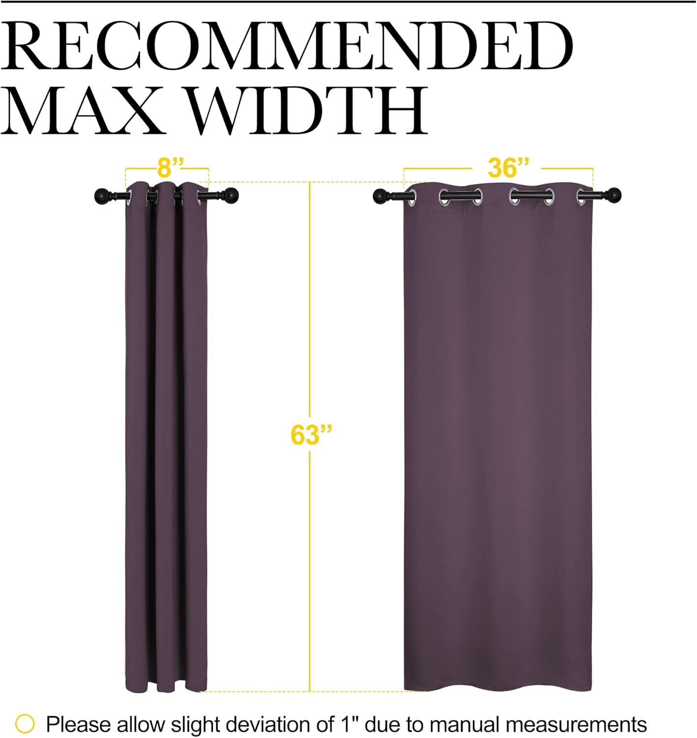 NICETOWN Blackout Curtains - Room Darkening Triple Weave Drapes for Bedroom/Dining Room | Set of 2, 42 x 63 Inch, Plum