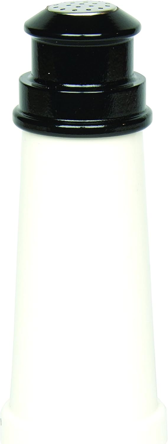 Fletchers' Mill Lighthouse Salt Mill, White/Red - 6 Inch, Adjustable Coarseness Fine to Coarse, MADE IN U.S.A.