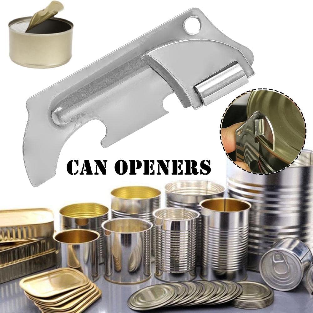 Stainless Steel Military Style Can Opener Keychain, Portable Can Opener for Kitchen, Travel, Camping, Survival