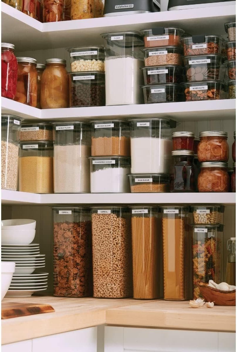 Rubbermaid Brilliance Food Storage Container - 16-Cup Airtight Design | Clear/Grey | Set of 2 for Pantry Organization