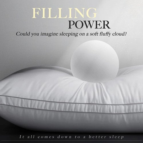 Hotel Collection Soft Standard Size Bed Pillows Set of 2 - Comfortable Down Alternative with Ergonomic Support for Back & Side Sleepers