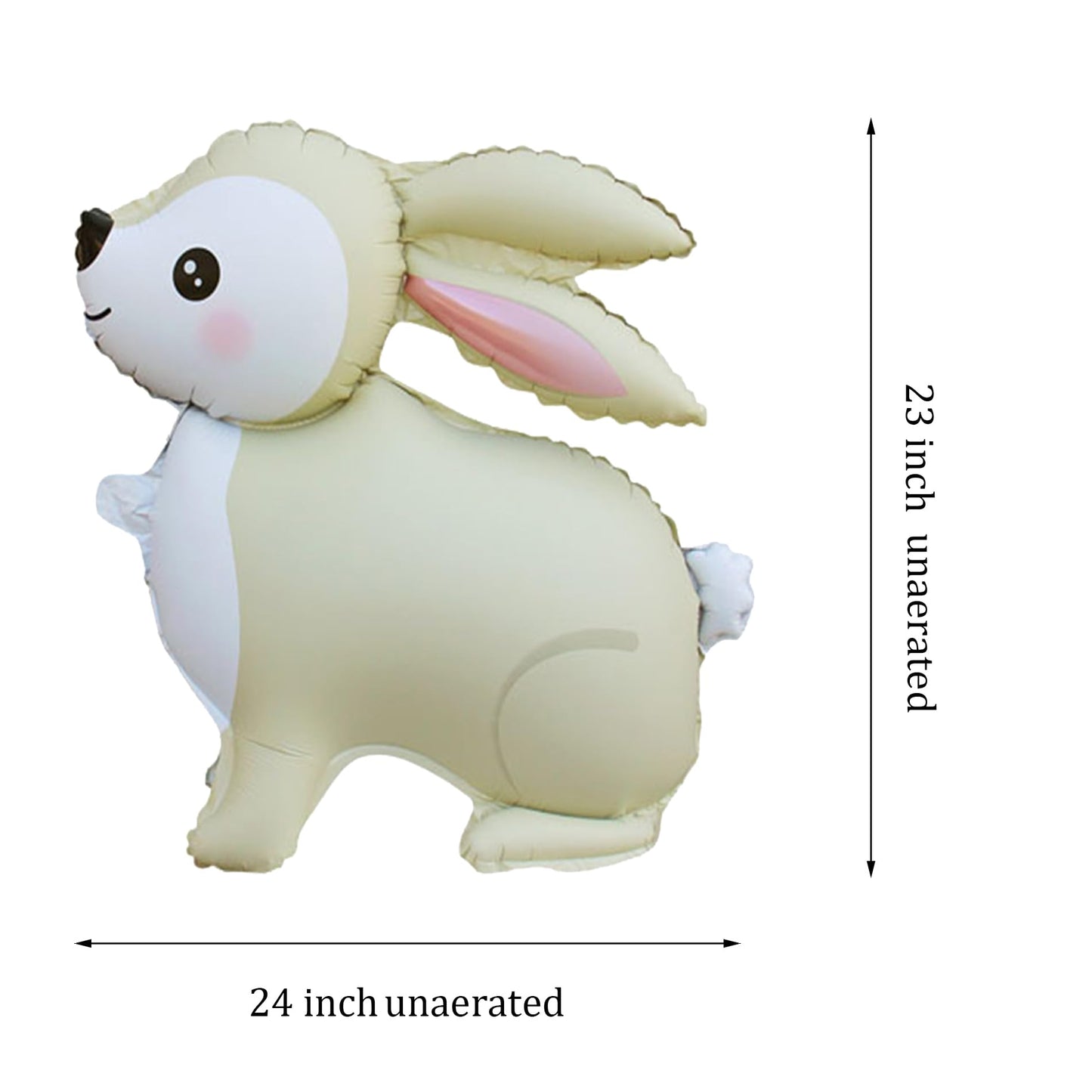Bunny Standing Beige Foil Balloon,23in Cream White Rabbit Balloons Decorations for Animals Theme Birthday Party, Baby Shower, Gender Reveal,Easter Balloons,Set of 2（Nude,Pink）